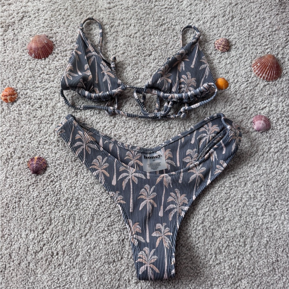 Honey Swim Bodhi Ribbed Triangle Bikini Set